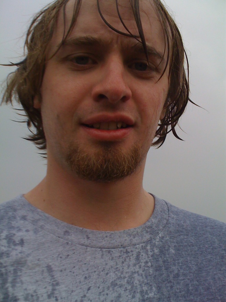 Me soaked before the Marathon